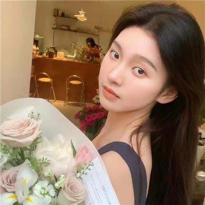 黑白照片的少女